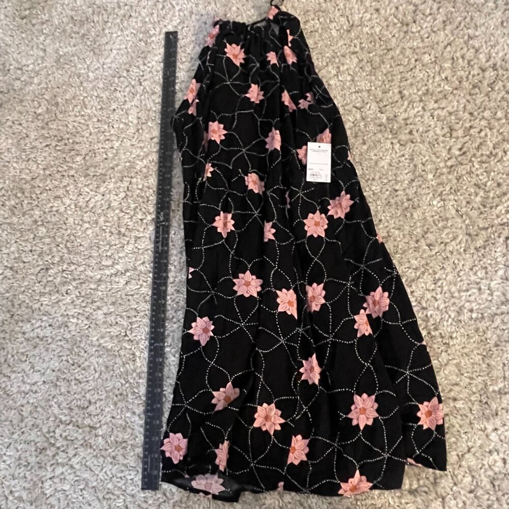 NWT SO Black Pink Floral Halter Maxi Dress XL - Picture 3 of 11
